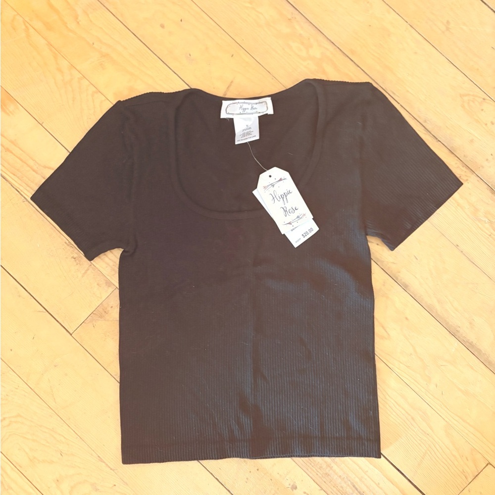 Hippie Rose Black Crop Top